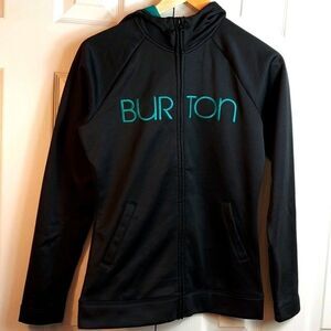 Burton WB Peak Hoodie Black Teal Sz Small